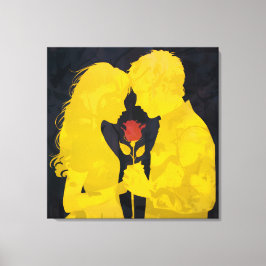 Lienzo Juntos en amor - Ilustración de amor romántico