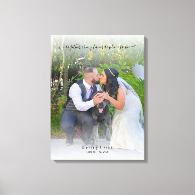 Lienzo Juntos es mi lugar favorito para ser Boda (Anverso)