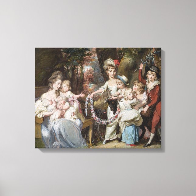 Lienzo Justinian Casamajor y ocho de sus hijos, (Anverso)