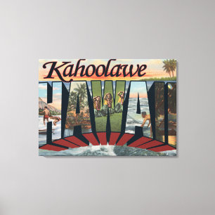 Lienzo Kahoolawe, Hawaii - escenas grandes de la letra