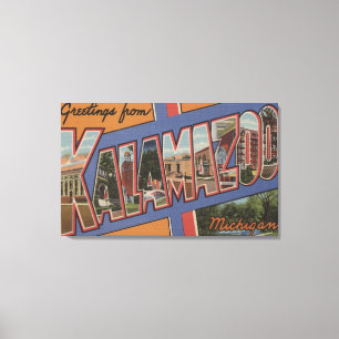 Lienzo Kalamazoo, Michigan - Escenas de letras grandes