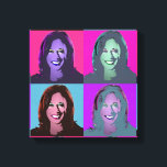 Lienzo Kamala Harris Pop Art (rosa, magenta, azul, púrpur<br><div class="desc">El arte pop político y los regalos políticos de PolitiClothes.com y PolitiCardz.com Encuentran los regalos políticos y electorales más únicos, incluyendo: camisetas políticas, pegatinas para parachoques políticos, botones políticos, Posters políticos, pines políticos, tarjetas políticas, tazas políticas, Posters políticos, Rótulos políticos y más! Arte y arte político: http://www.PolitiClothes.com Cartas y regalos...</div>