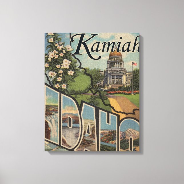 Lienzo Kamiah, IdahoLetra Large Letter Scenes Kamiah, ID (Anverso)