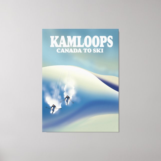 Lienzo Kamloops Canadá para Esquiar (Anverso)