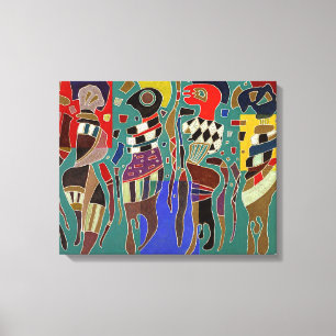 Lienzo Kandinsky - 4 cifras en 3 cuadrados,
