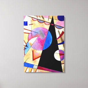 Lienzo Kandinsky - Cubismo abstracto con rosas y azules