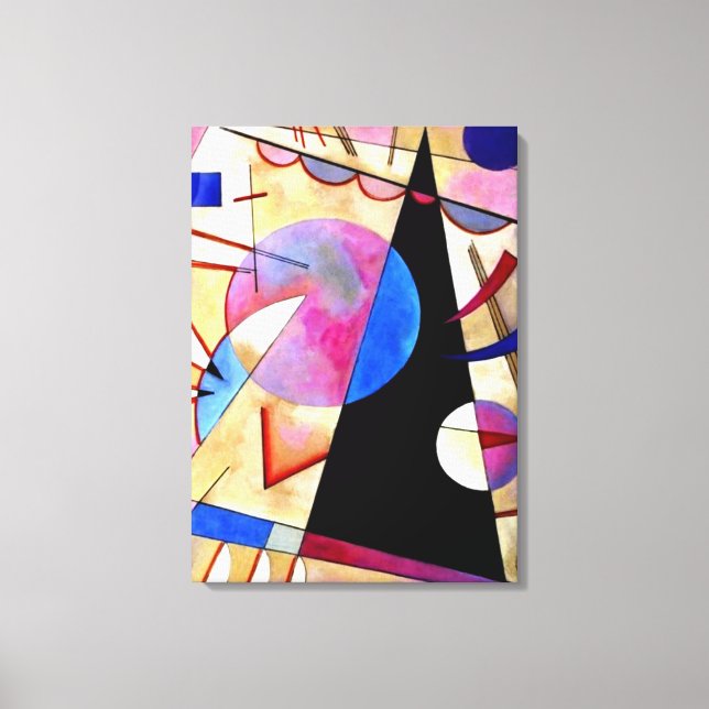 Lienzo Kandinsky - Cubismo abstracto con rosas y azules (Anverso)