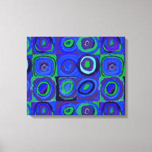 Lienzo Kandinsky Farbstudie Blue Quadrate Square Circle