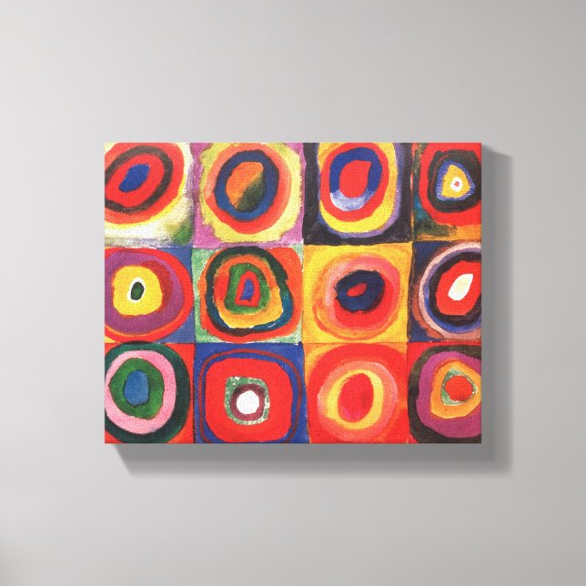 Lienzo Kandinsky Farbstudie Quadrate Squares Círculos Art (Anverso)