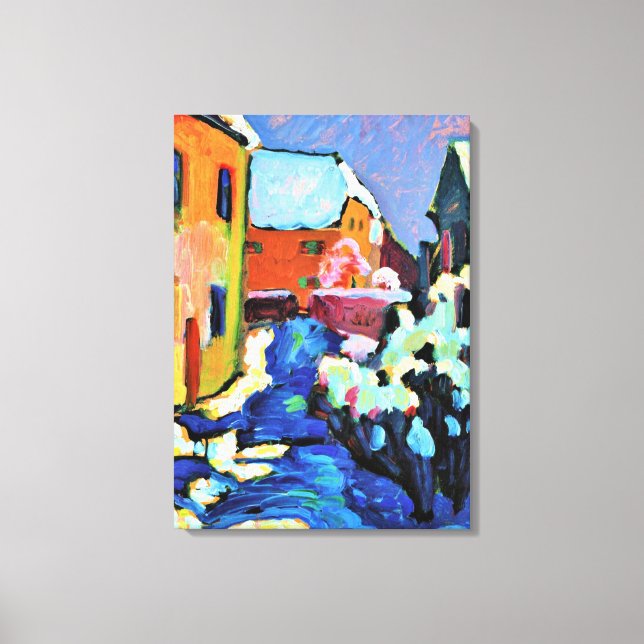 Lienzo Kandinsky - Kochel, Cementerio y Rectoría (Anverso)