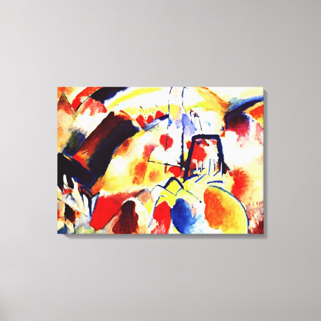 Lienzo Kandinsky - Paisaje con puntos rojos (Anverso)