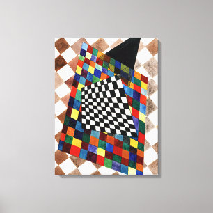 Lienzo Kandinsky - Pintura colorida e xadrezada,