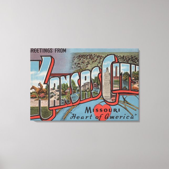 Lienzo Kansas City, Missouri (Corazón) (Anverso)