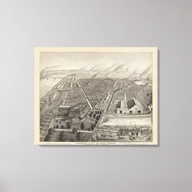 Lienzo Kansas City Stock Yards, Kansas City, Kansas (Anverso)