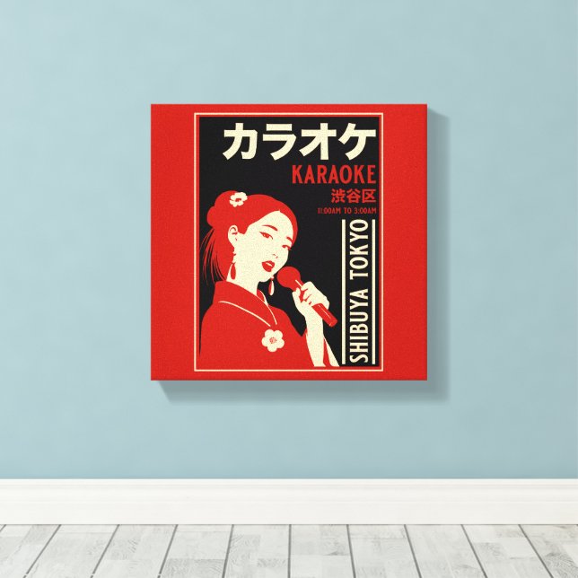 Lienzo Karaoke Shibuya Tokyo (Insitu (piso de madera))
