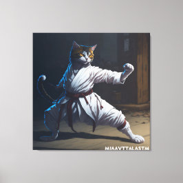 Lienzo karate fighter cat