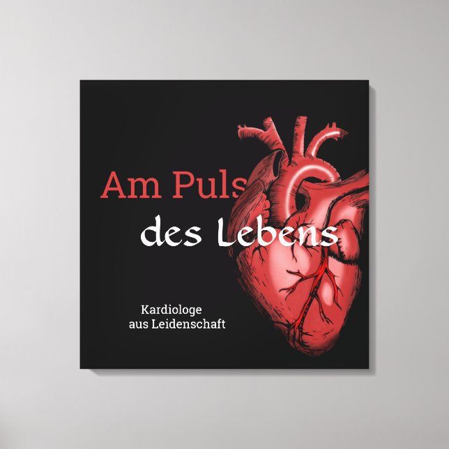 Lienzo Kardiologe - Am Puls des Lebens Herz Design rot  (Anverso)