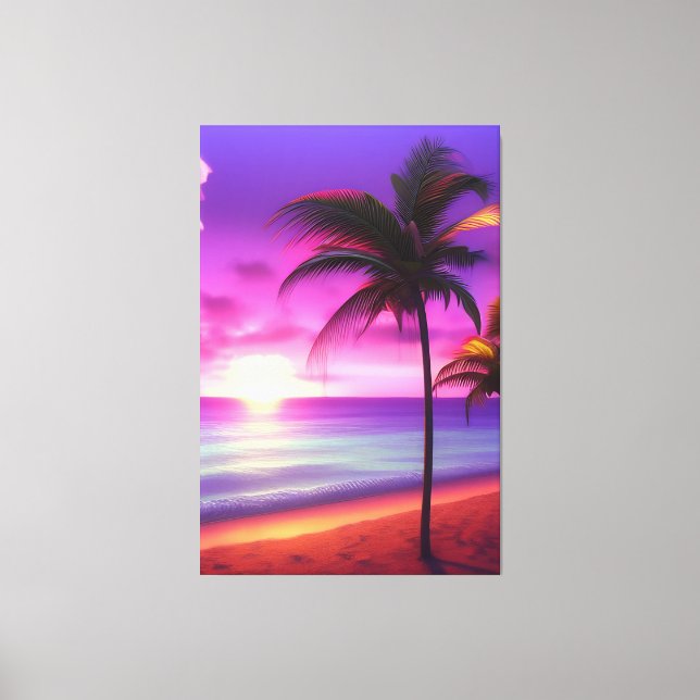 Lienzo Karibik Palmen Strand (Anverso)
