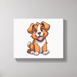 Lienzo Kawaii Australian Shepherd Puppy