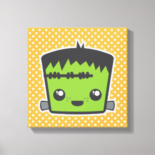 Lienzo Kawaii Frankenstein Wrapped Canvas