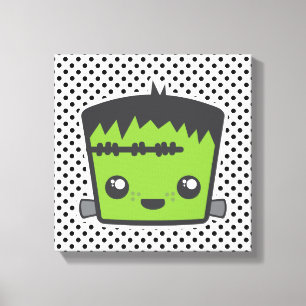 Lienzo Kawaii Frankenstein Wrapped Canvas