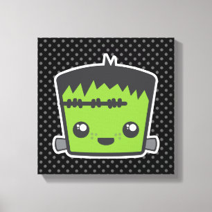 Lienzo Kawaii Frankenstein Wrapped Canvas