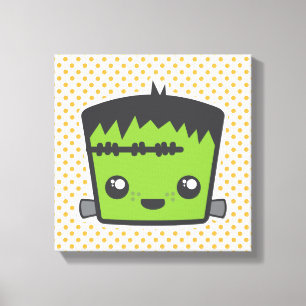 Lienzo Kawaii Frankenstein Wrapped Canvas