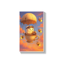 Kawaii Teacup Balloon Wall Art con abejas