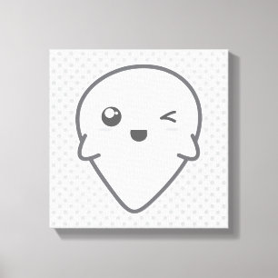 Lienzo Kawaii Winking Ghost Wrapped Canvas