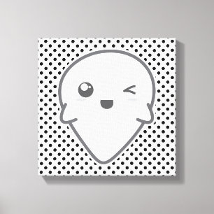 Lienzo Kawaii Winking Ghost Wrapped Canvas