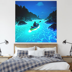 Lienzo Kayak en un brillante diseño de agua