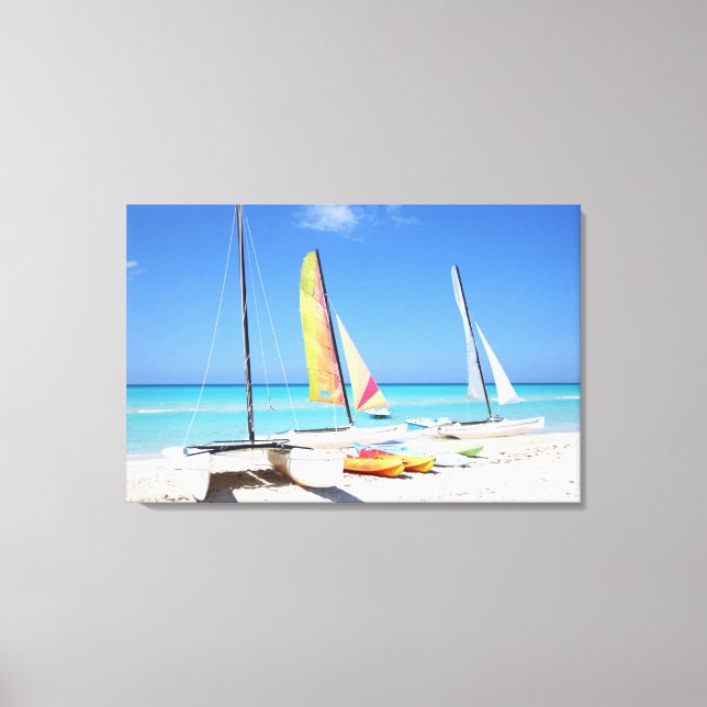 Lienzo Kayaks, Catamaranes Y Kayaks | Playa Cubana (Anverso)