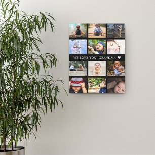 Lienzo Keepsake Collage de fotos Grandma Black