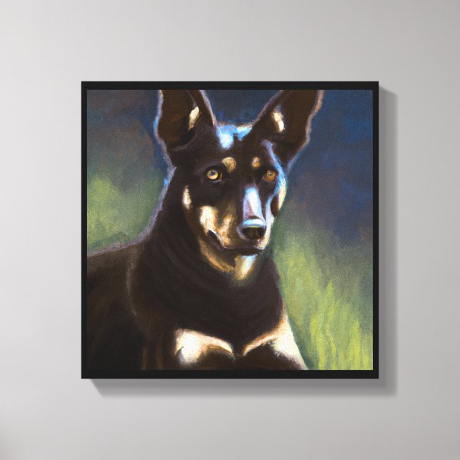 Lienzo Kelpie Australiano - Retrato de Perro (Anverso)