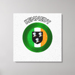 Lienzo Kennedy Escudo y Knot celta en Shamrock Canvas Pri
