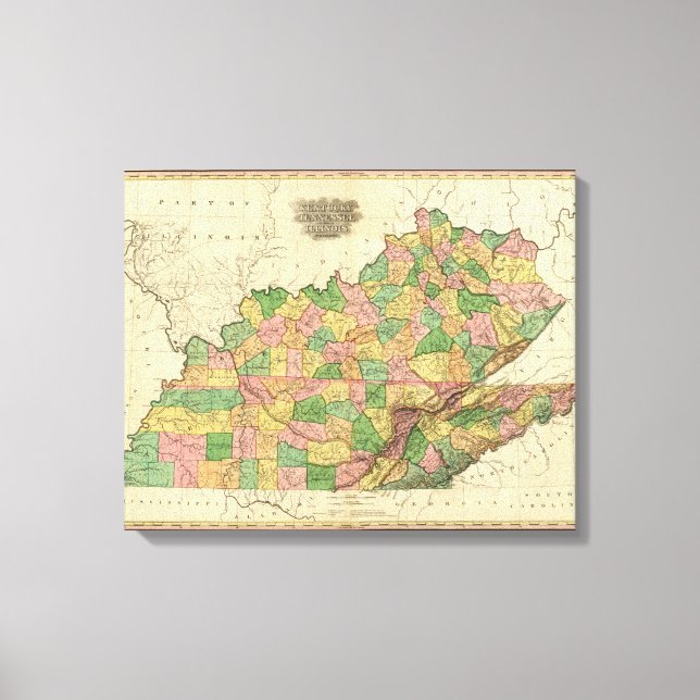 Lienzo Kentucky, Tennessee y parte de Illinois (Anverso)