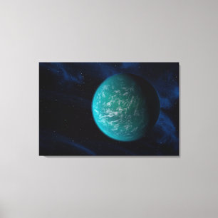 Lienzo Kepler 22b, un planeta extrasolar.