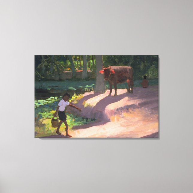 Lienzo Kerala Backwater India 1996 (Anverso)