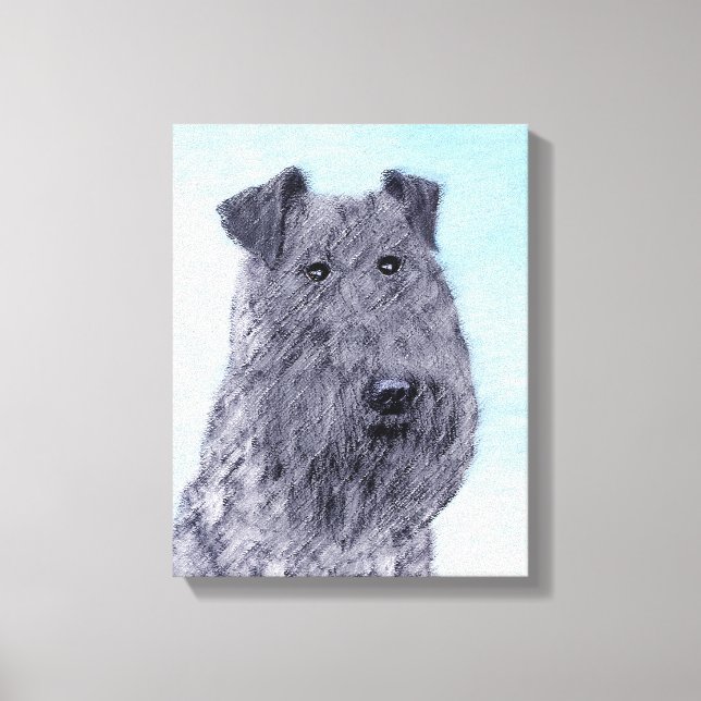 Lienzo Kerry Blue Terrier Pintura Cute Original Perro Art (Anverso)