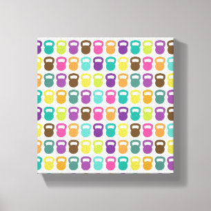 Lienzo Kettlebells colorido para
