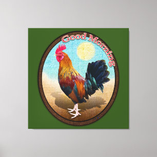 Lienzo Key West - Gypsy Rooster Buenos Días Óvalo Vintage