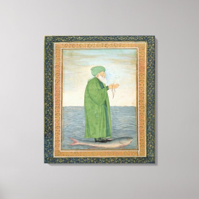 Lienzo Khawa Khizir Khan montando un pez, de Small (Anverso)