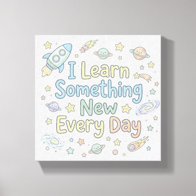 Lienzo Kids Learning Affirmation Learn Every Day (Anverso)