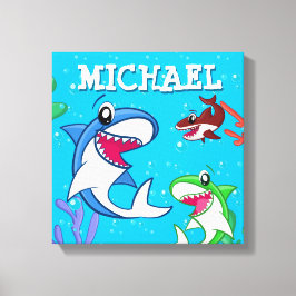 Lienzo Kids Sharm Personalizado subacuático Blue Sea Life