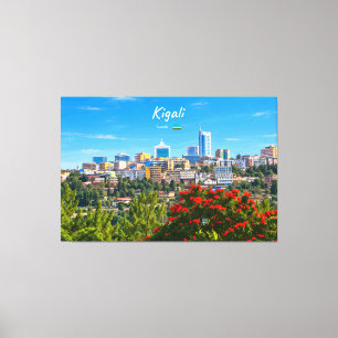 Lienzo Kigali, Ruanda - Horizonte de Ciudad Moderna