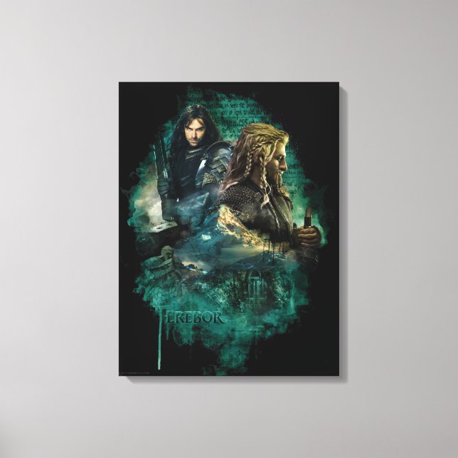 Lienzo Kili y Fili sobre Erebor (Anverso)