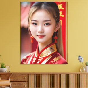 Lienzo kimono rojo