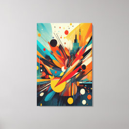 Lienzo Kinetic Bloom: Explosive Modern Geometric Abstract