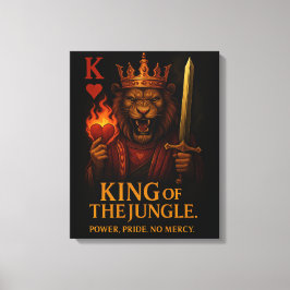 Lienzo King of the Jungle Art – Powerful Lion and Fire