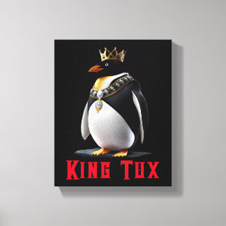 Lienzo King Tux - Pingüino Regal Linux